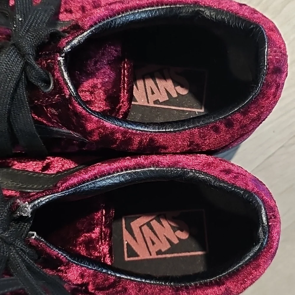 Vans Off The Wall Burnt Russet Maroon Crushed. Vans Velvet Maroon Sneakers - Picture 4 of 11